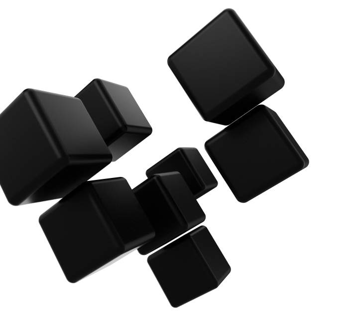 Abstract black cubes