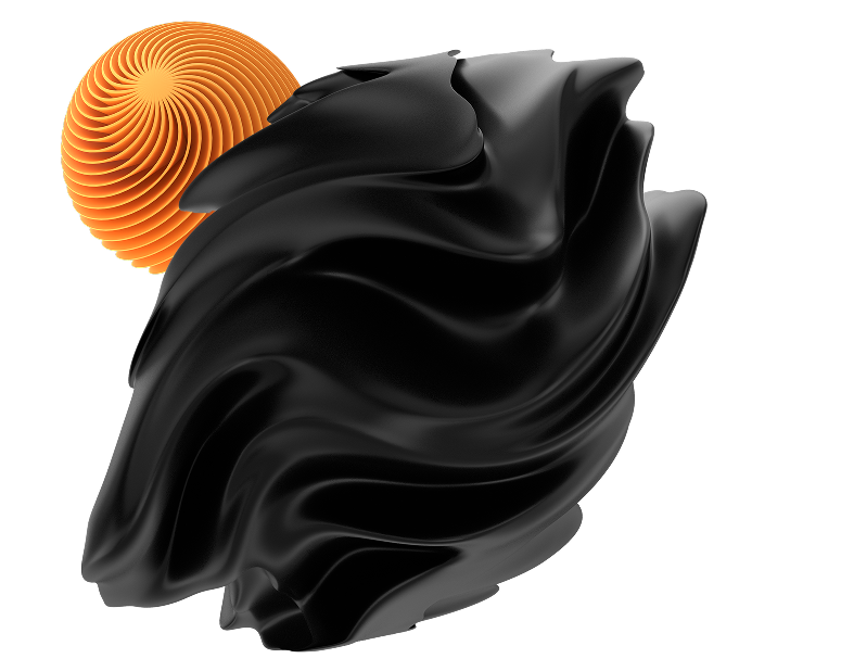 Abstract orange and black shape